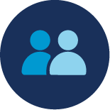 Icon representing Relationships, consisting of stylised people
